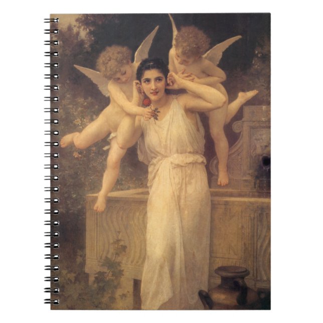 Youth by Bouguereau, Victorian Angels Portrait Spiral Notebook (Front)