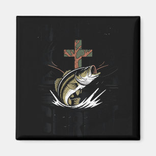 Youth camo christian fishing faith cast for christ magnet