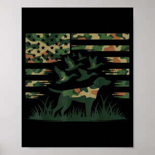 Youth Camo Mallard Duck Hunting Dog Camouflage Ame Poster