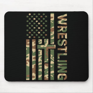 Youth Camo Wrestling American Flag Us Patriotic Bo Mouse Pad