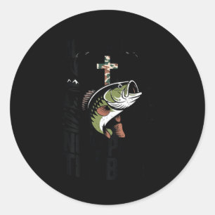 Youth christian fishing camo got faith pass the classic round sticker