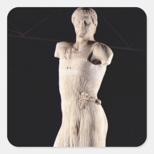 Youth clad in tight long-fitting tunic, 5th centur square sticker