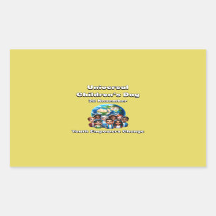 Youth Empowers Change. Universal Children's Day.  Rectangular Sticker