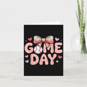 Youth girl baseball sister toddler cute game day card