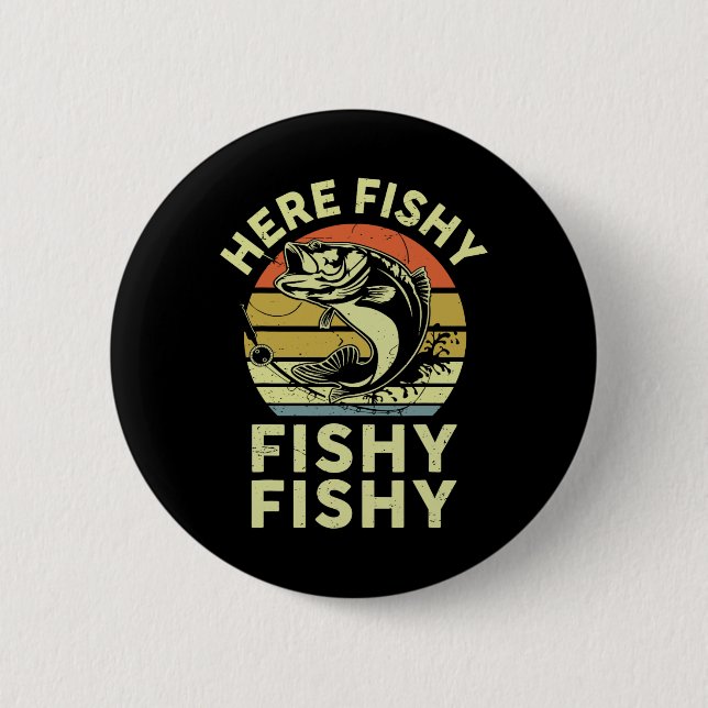 Youth Here-fishy Shirt Kids Toddler Men Funny B Fi 6 Cm Round Badge (Front)