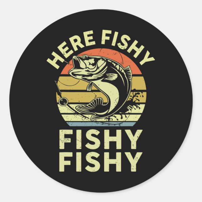 Youth Here-fishy Shirt Kids Toddler Men Funny B Fi Classic Round Sticker (Front)