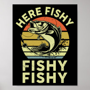 Youth Here-fishy Shirt Kids Toddler Men Funny B Fi Poster