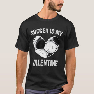 Youth League Little Soccer Heart  Valentines Day T-Shirt