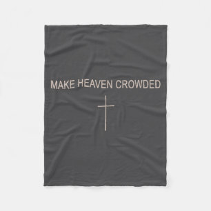 Youth Make Heaven Crowded Cross Christian Minimali Fleece Blanket