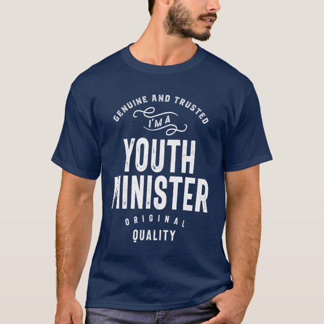 Youth Minister Gift Funny Job Title Profession T-Shirt (Front)