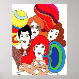 Youth of the sixties, vintage popart poster