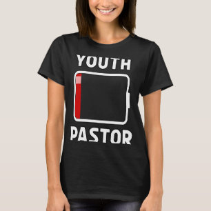Youth Pastor Low Battery Energy  Church Camp Minis T-Shirt