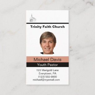 Youth Pastor Photo ID Business Card