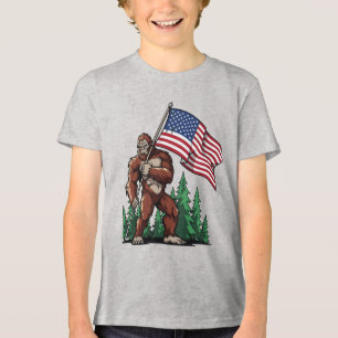 Youth Patriotic American Flag Graphic Celebration  Tri-Blend Shirt