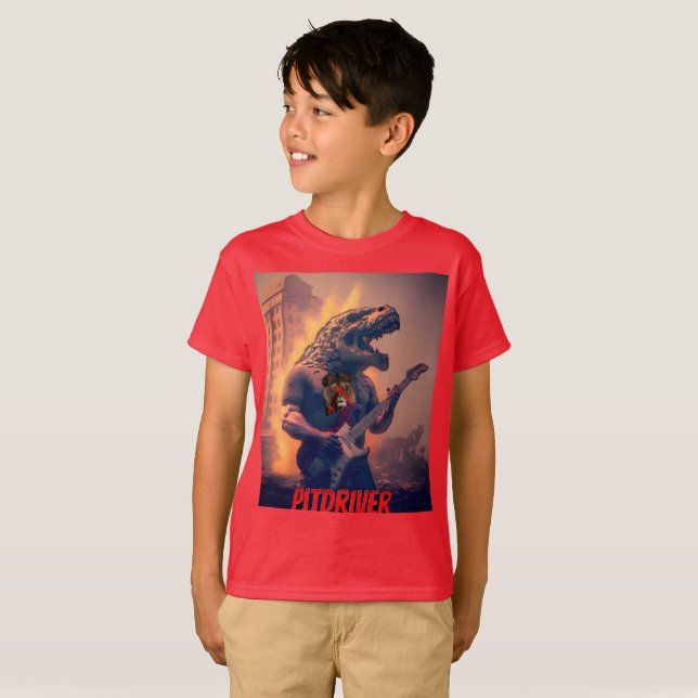 Youth PitDriver PitZillA and Logo on Back T-Shirt (Front Full)