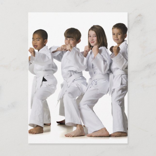 youth practicing martial arts 2 postcard (Front)
