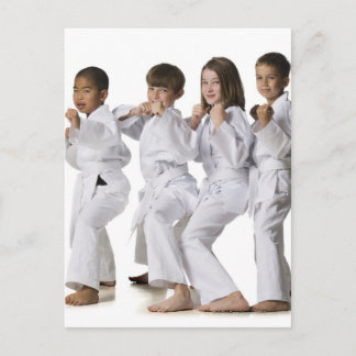 youth practicing martial arts 2 postcard