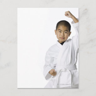 youth practicing martial arts 3 postcard
