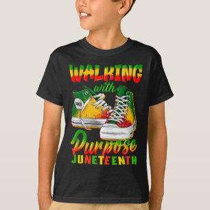 Youth Shoes Steppin' Into Juneteenth Walking With  T-Shirt