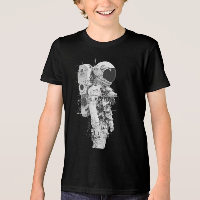Youth Space Explorer Astronaut Adventure Design Tri-Blend Shirt (Front)