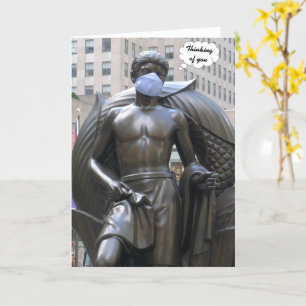 Youth statue, Thinking of You - photo card