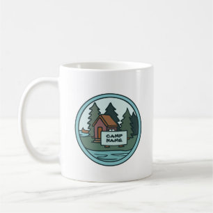 Youth summer camp island cabin w/custom sign coffee mug