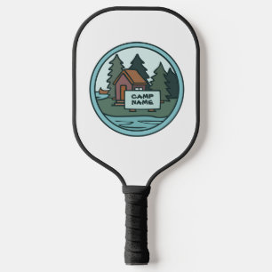 Youth summer camp island cabin w/custom sign pickleball paddle