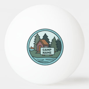 Youth summer camp island cabin w/custom sign ping pong ball