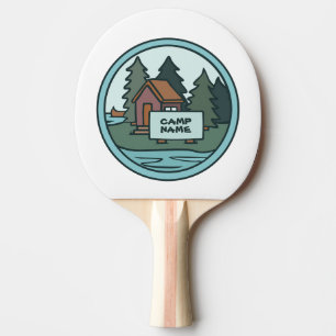 Youth summer camp island cabin w/custom sign ping pong paddle