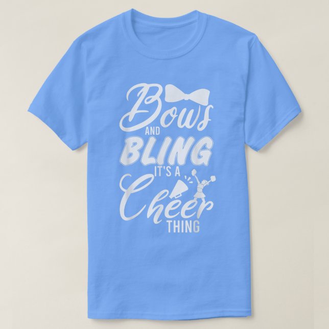Youth Team Cute Cheerleader Bows And Bling Its A C T-Shirt (Design Front)
