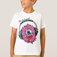 Youth Tshirt Play It Loud Monster Headphones Kids