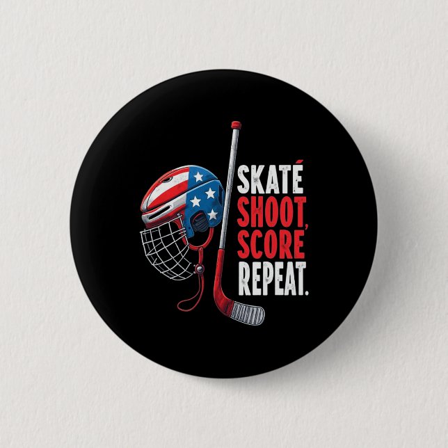 Youth Usa Ice Hockey Jersey Ice Boys Hockey Birthd 6 Cm Round Badge (Front)