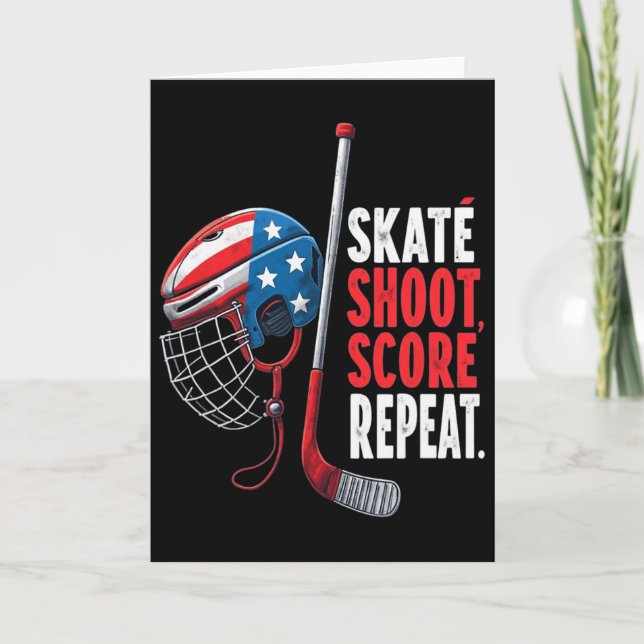 Youth Usa Ice Hockey Jersey Ice Boys Hockey Birthd Card (Front)