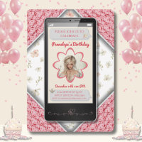 Youthful Pink Floral Text Message Birthday