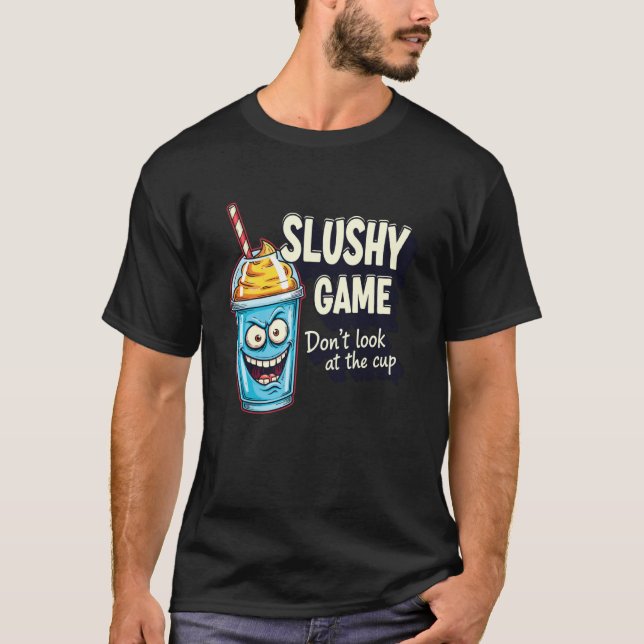 Youthful Silly Game Casual Graphic Don't Look Slus T-Shirt (Front)