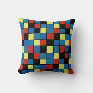 Youthful Trend Colored Tiles Smaller Print Cushion