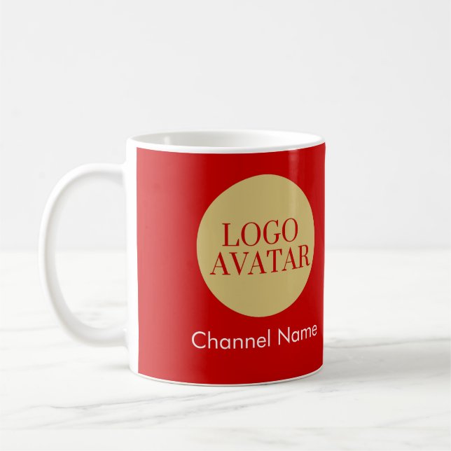 YOUTUBE AVATAR LOGO CHANNEL NAME  COFFEE MUG (Left)