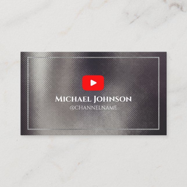 YOUTUBE Channel Advertisement QR Code GOLD Business Card (Front)