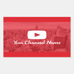 Youtube Channel Custom Photo Youtuber Rectangular Sticker