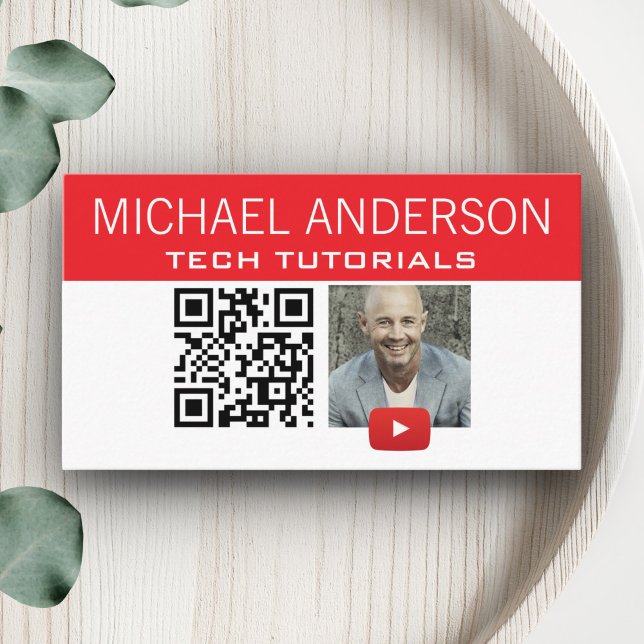 YouTube Channel Logo and QR Code | Modern YouTuber Business Card (Creator Uploaded)
