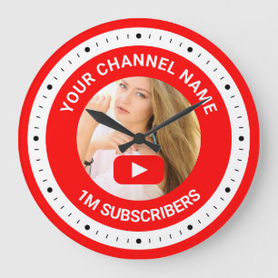 Youtube Channel Personalized Photo Youtuber Gift Large Clock