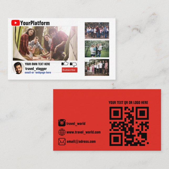 Youtube channel promotion Business Card (Front/Back)