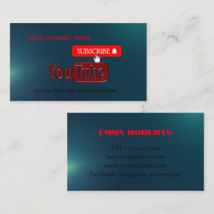Youtube Channel , Youtuber Business Card