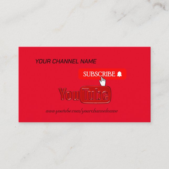 Youtube Channel , Youtuber  Business Card (Front)