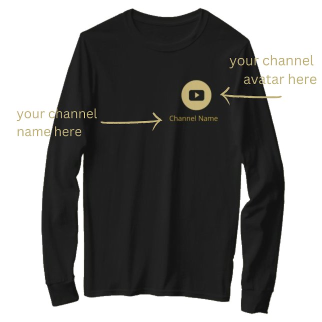 YOUTUBE CONTENT CREATOR AVATAR CHANNEL NAME GOLD T-Shirt (Creator Uploaded)