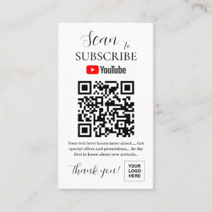 Youtube Subscribe QR code Business Card