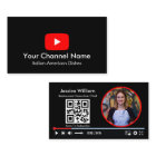Youtube Vlogger Channel With QR Code Black