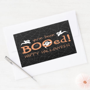 You've Been Booed Cute Ghost Halloween Candy Treat Rectangular Sticker
