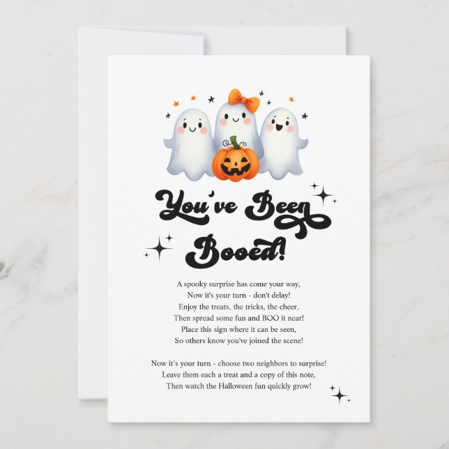 You've Been Booed Halloween Neighbourhood Game Car Invitation (Front)