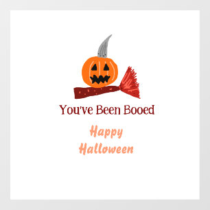You've been Booed happy Halloween pumpink broom sc
